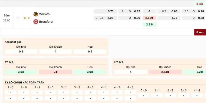 Đánh giá loại kèo nên vào của trận Wolves vs Brentford